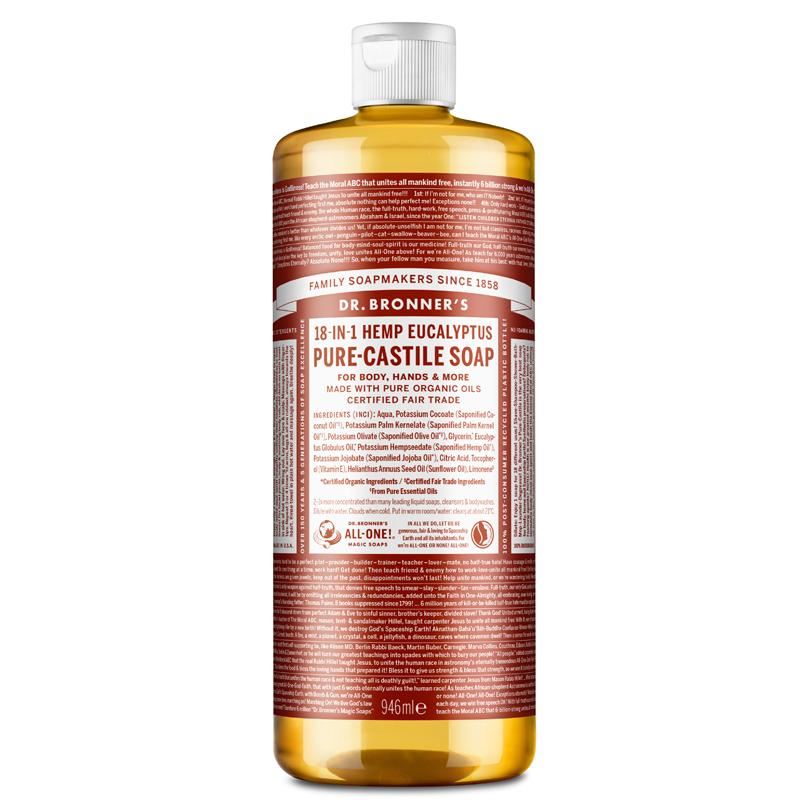 Dr Bronner Organic Moisturising Pure Castile Liquid Soap - All Sizes - Picture 30 of 54