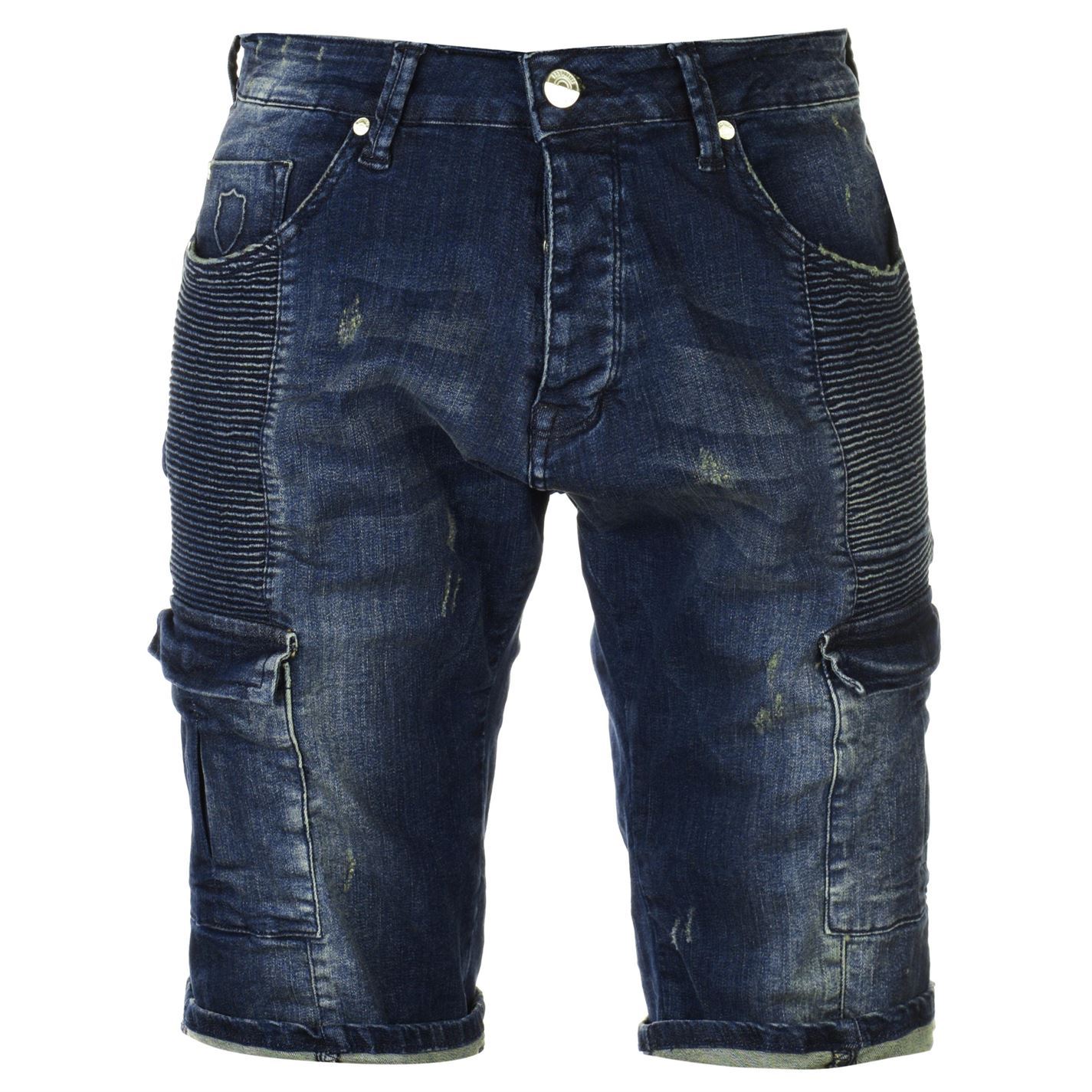 police denim cargo shorts