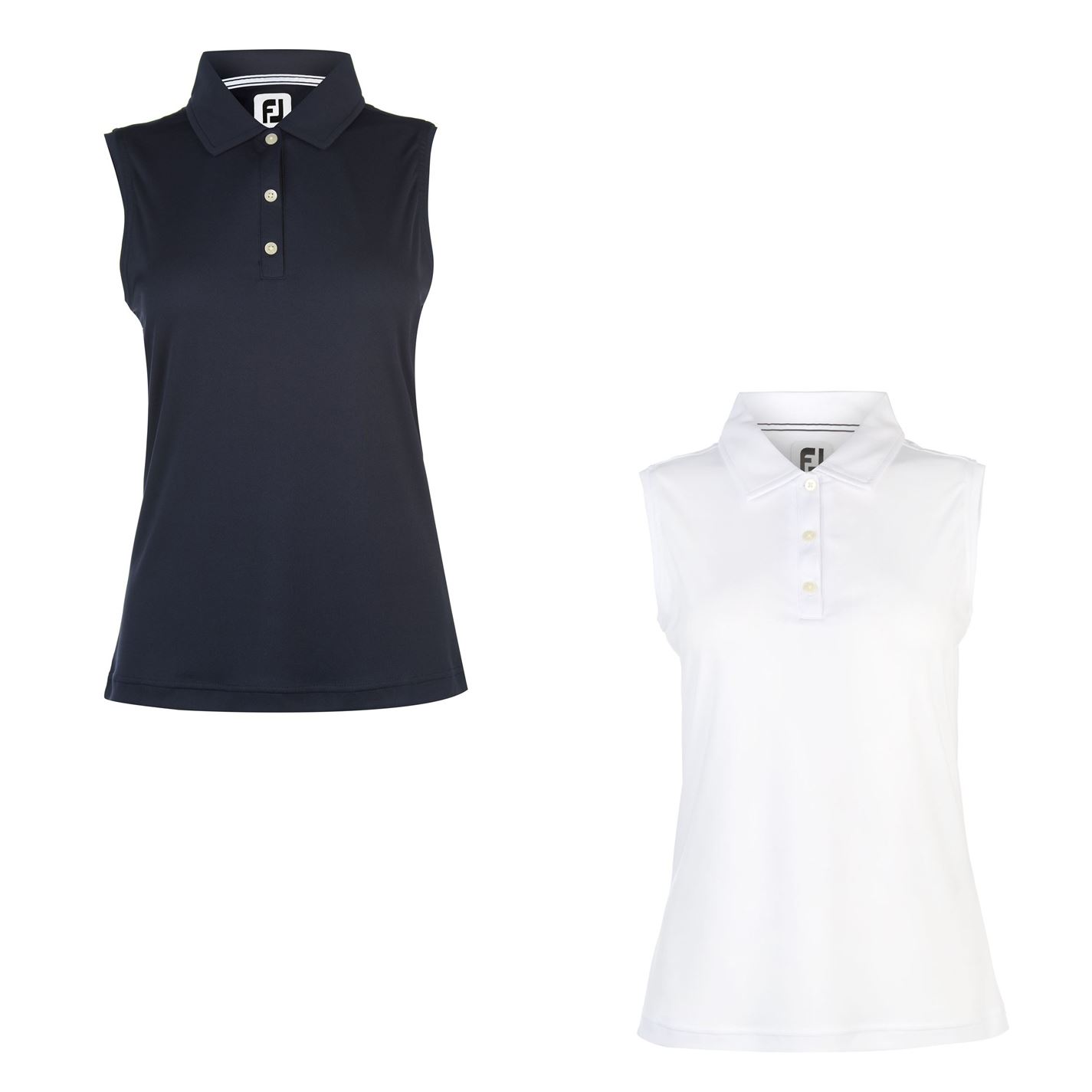 white sleeveless polo shirt for ladies