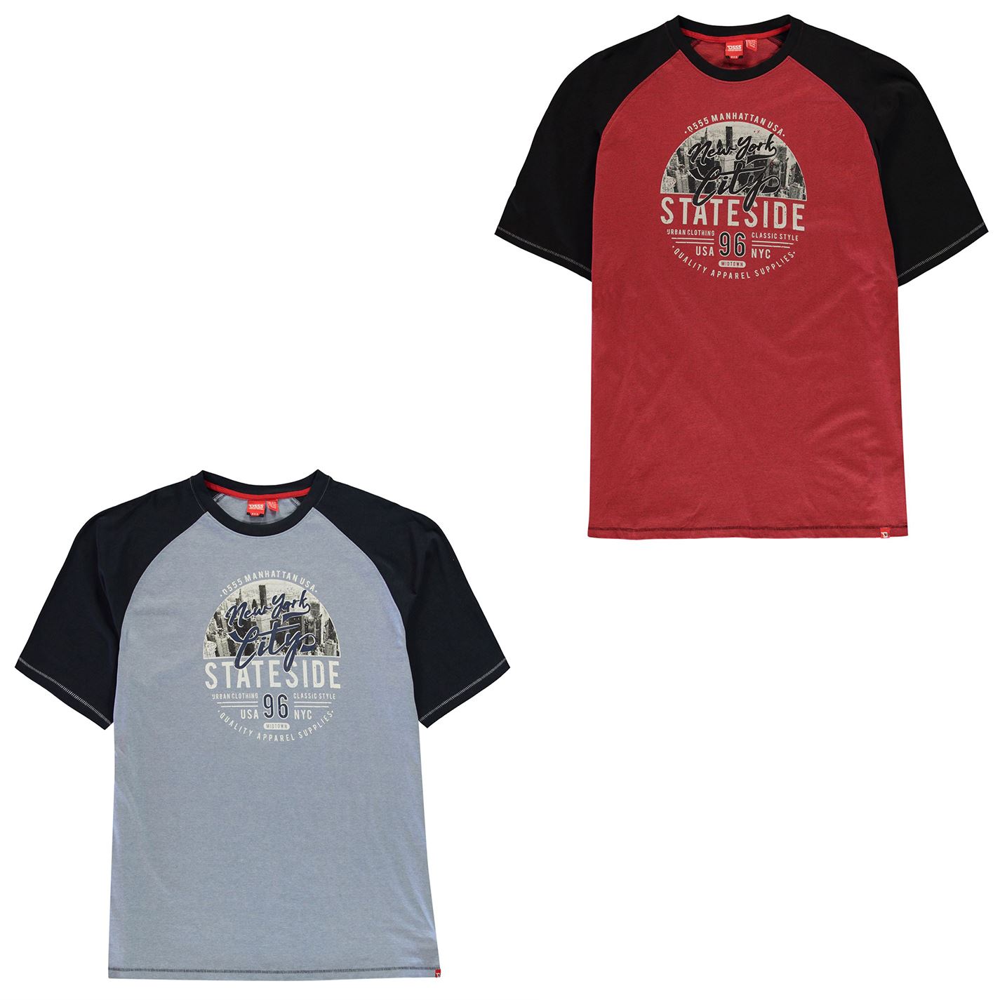 D555 New York T-Shirt Mens Top Tee Shirt Grey Marl XX-Large
