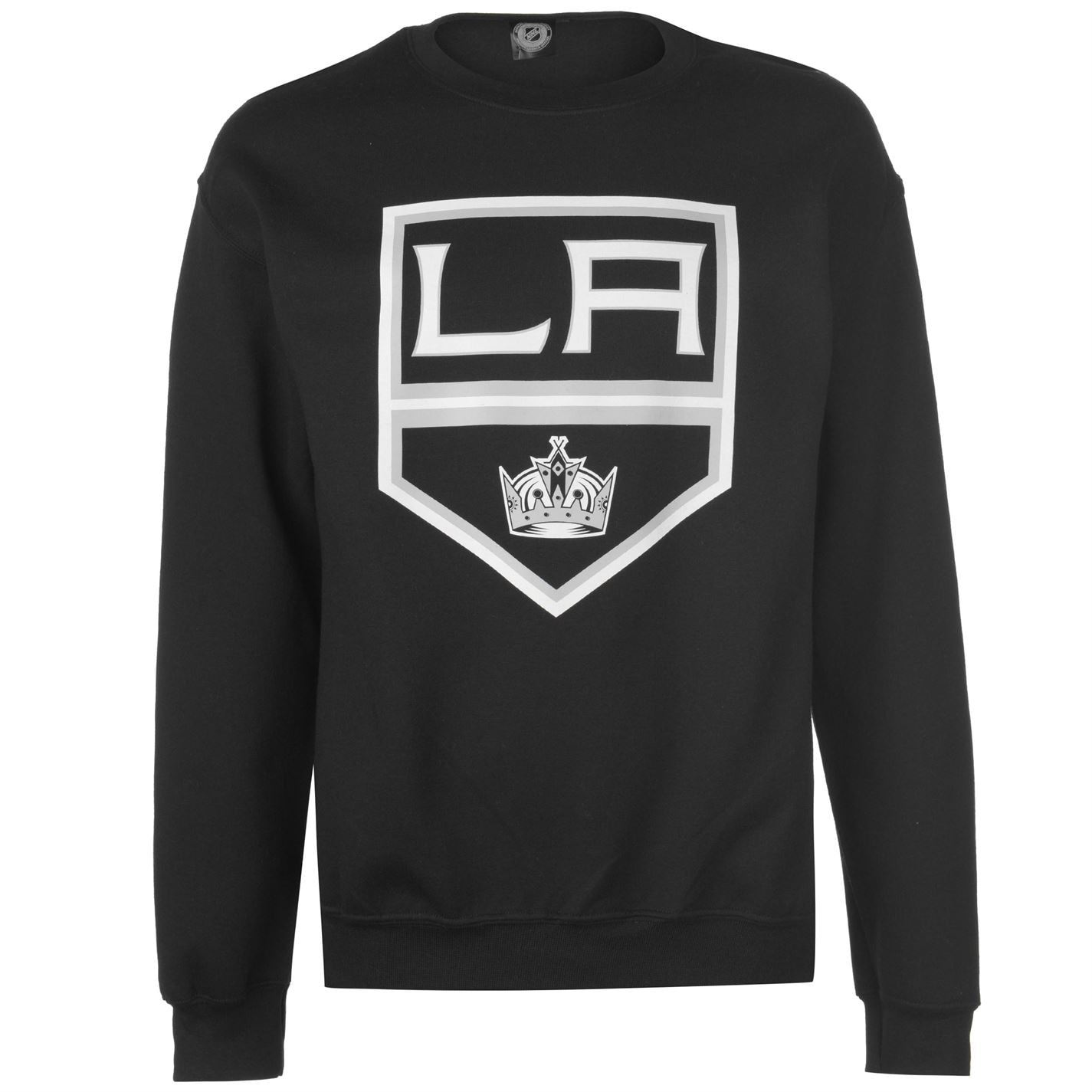 NHL LA KIngs Logo Crew Sweater Mens Black Top Jumper Pullover | eBay