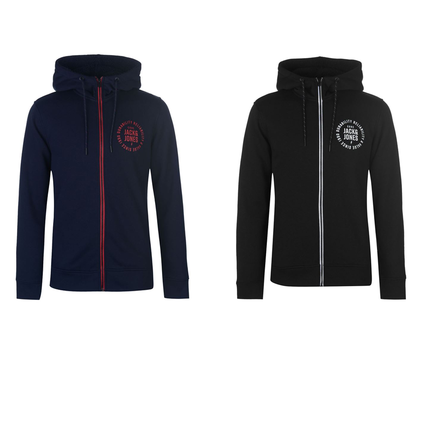Jack and Jones Core Jonas Zip Hoodie Mens Hooded Top Sweater Outerwear