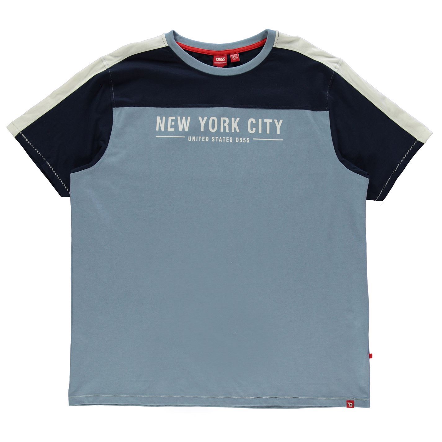D555 New York T-Shirt Mens Top Tee Shirt Grey Marl XX-Large