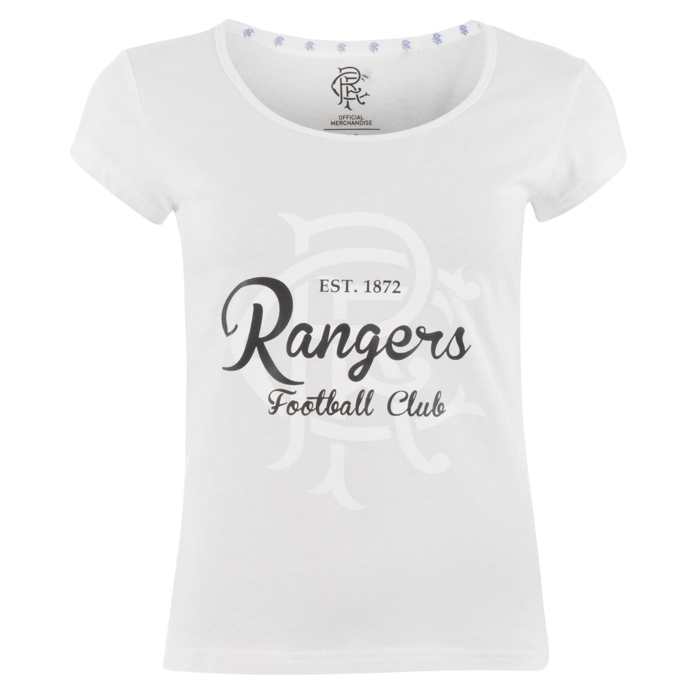 Fútbol Mujer Camiseta T Fan Cresta Impresión Glasgow Rangers Shirt qY4nPf