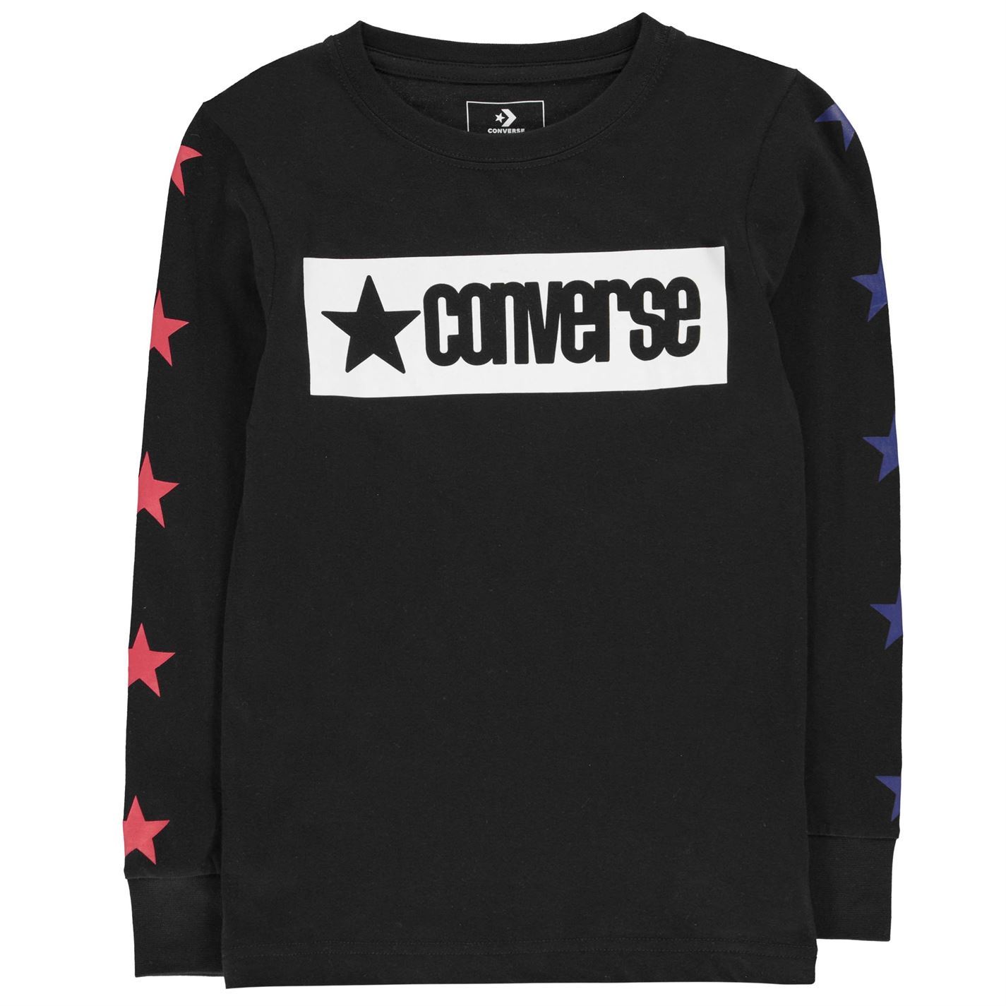 Converse Vintage Long Sleeve T-Shirt Juniors Black Skate ...