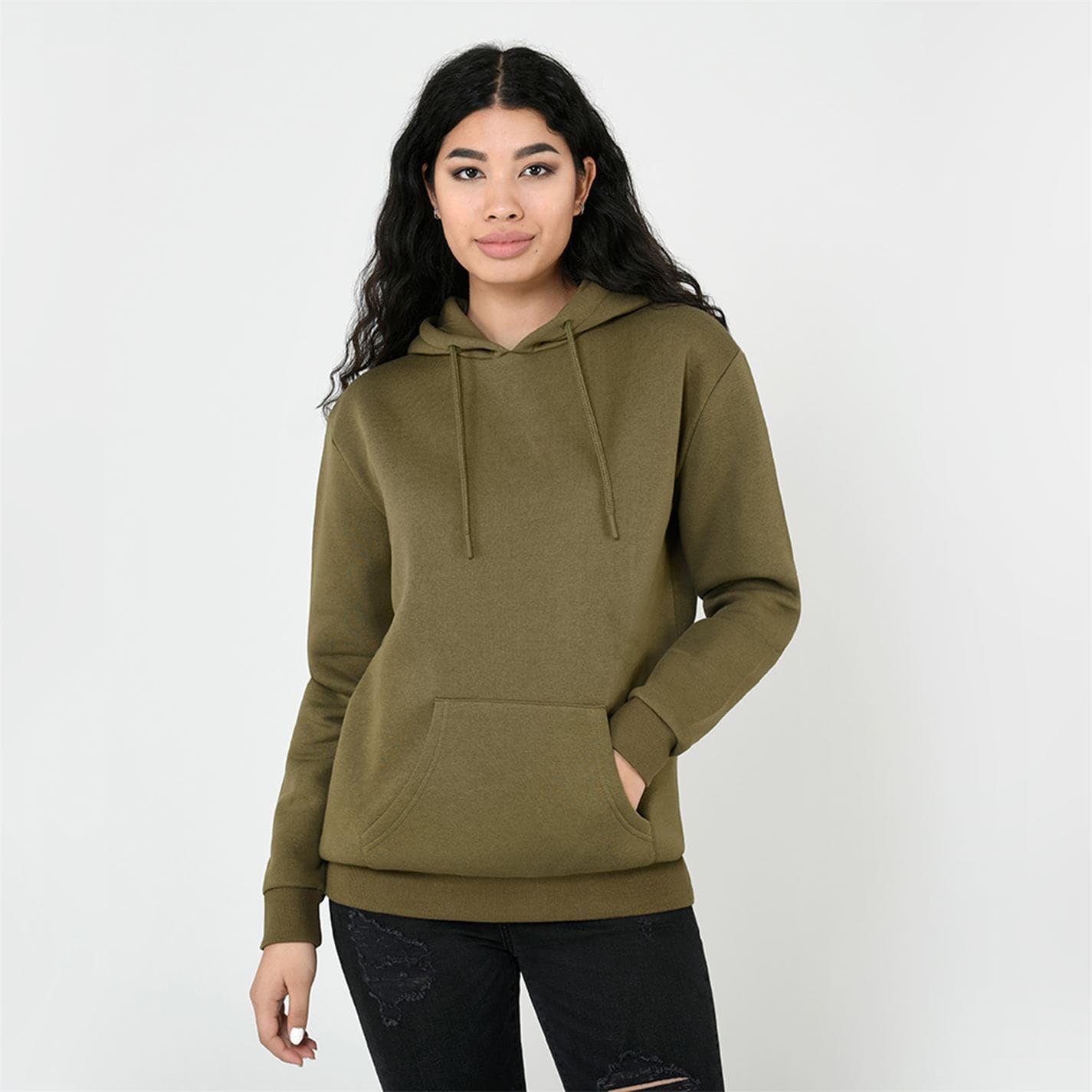 Basic Zip-Up Sudadera Con Capucha