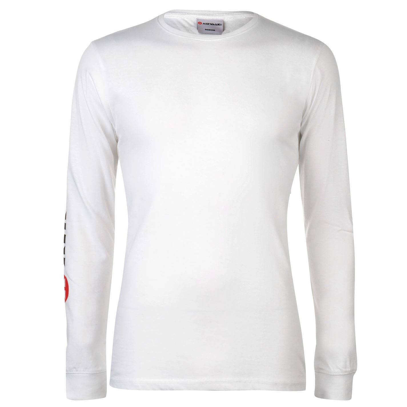 Airwalk Classic Long Sleeve T-Shirt Mens Skateboarding Top Tee Shirt Navy Small