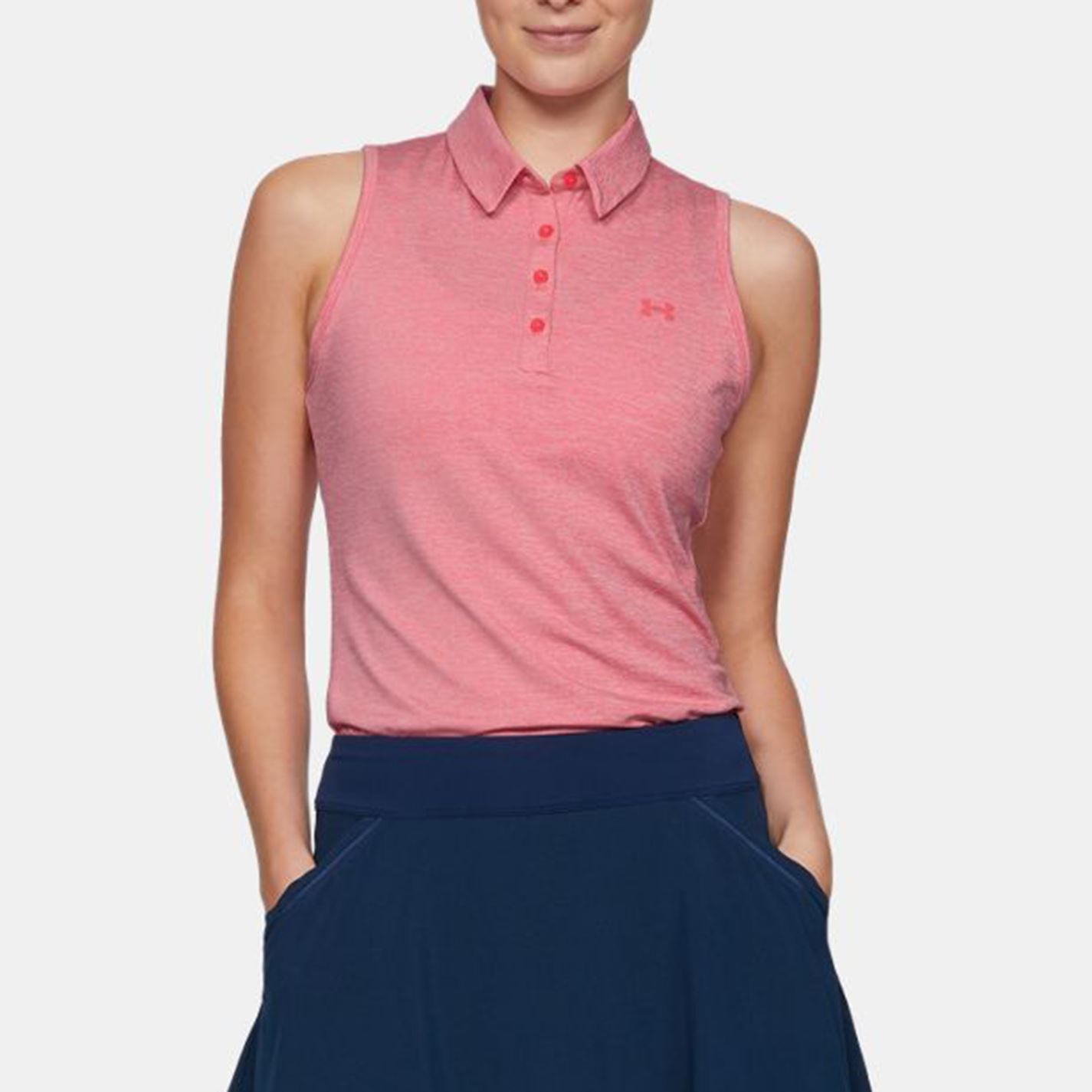 Under Armour Womens Zinger Sleeveless Polo Shirt Casual Collared Top 1326886 | eBay