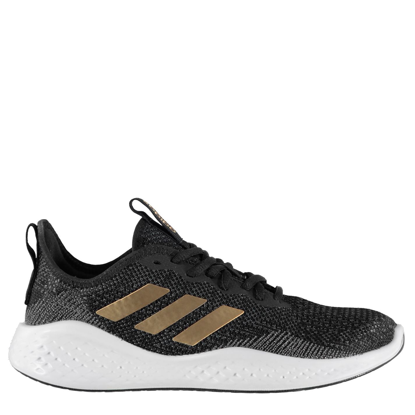 ladies black and gold trainers