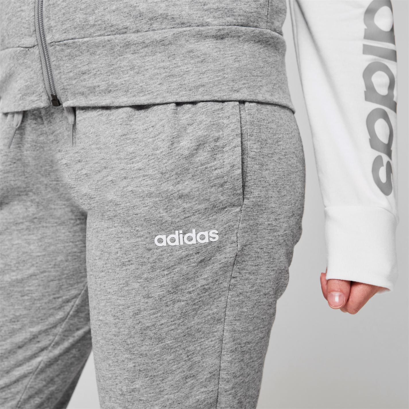 Adidas Marker Set Tracksuit Womens Grey Ladies Jacket Top ...