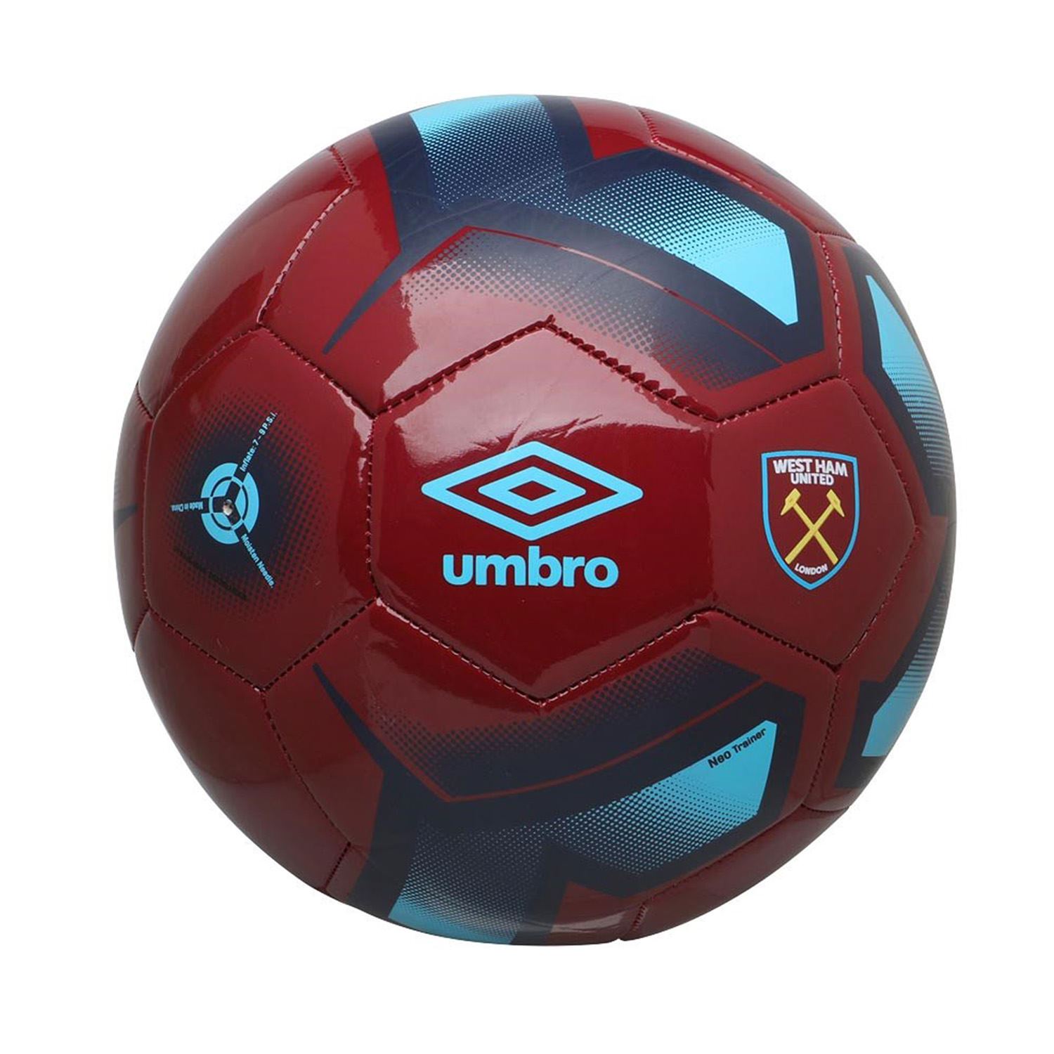 Football West Ham Football Club Size 5 Sprint Ball Team Colours Crest
