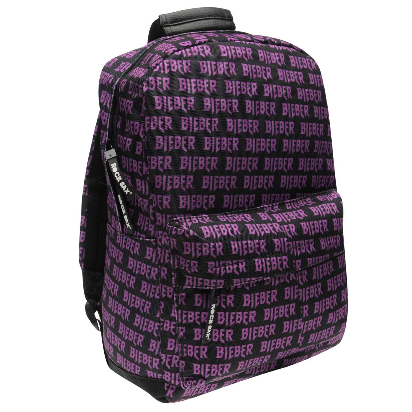 Justin Bieber Rocksax Band Backpack Black Bag Rucksack Carryall eBay
