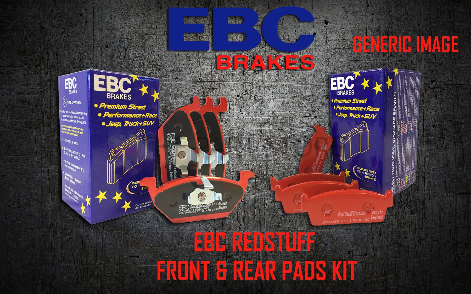 NEW EBC 300mm FRONT USR SLOTTED BRAKE DISCS AND REDSTUFF PADS KIT PD07KF047