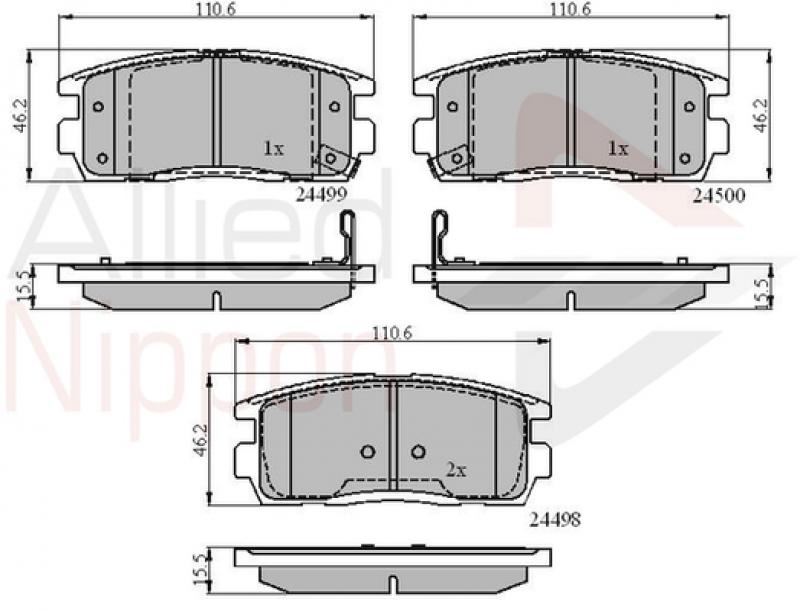 FOR HOLDEN CAPTIVA 2 L ALLIED NIPPON REAR BRAKE PADS SET BRAKING PADS