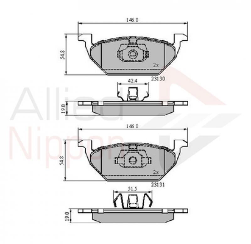 VW UP Brake Pads Set Front 1.0 2011 on QH 1J0698151 1J0698151A 1J0698151B New