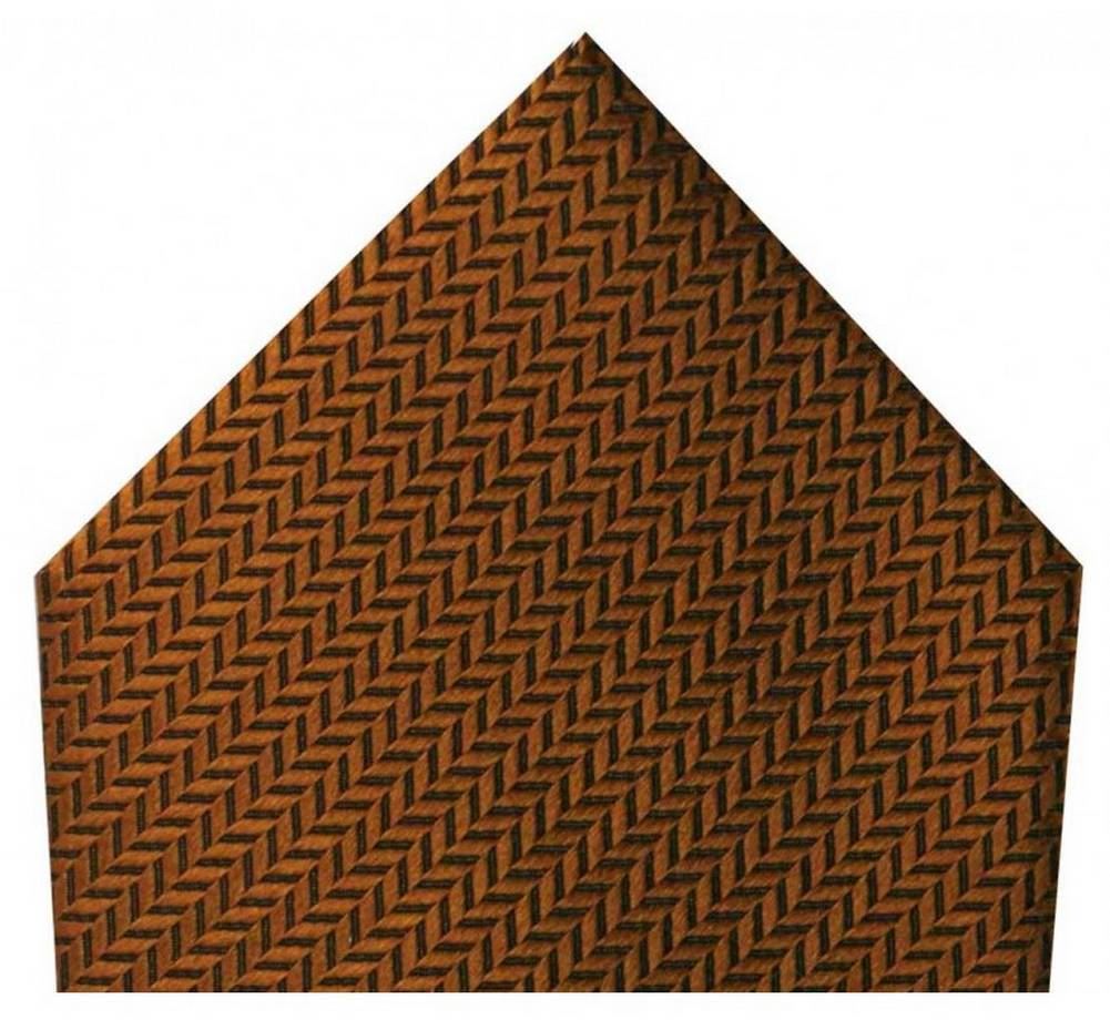 David Van Hagen Mens Small Flowers Silk Pocket Square Brown