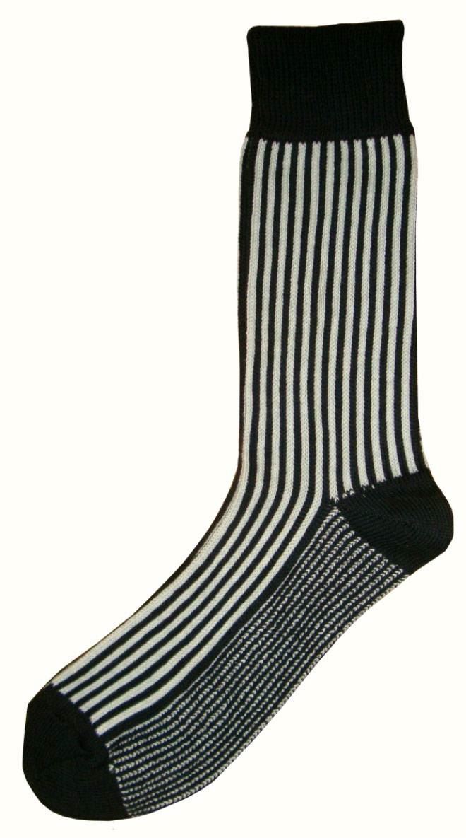 Bassin and Brown Mens Vertical Stripe Midcalf Socks Black/White eBay