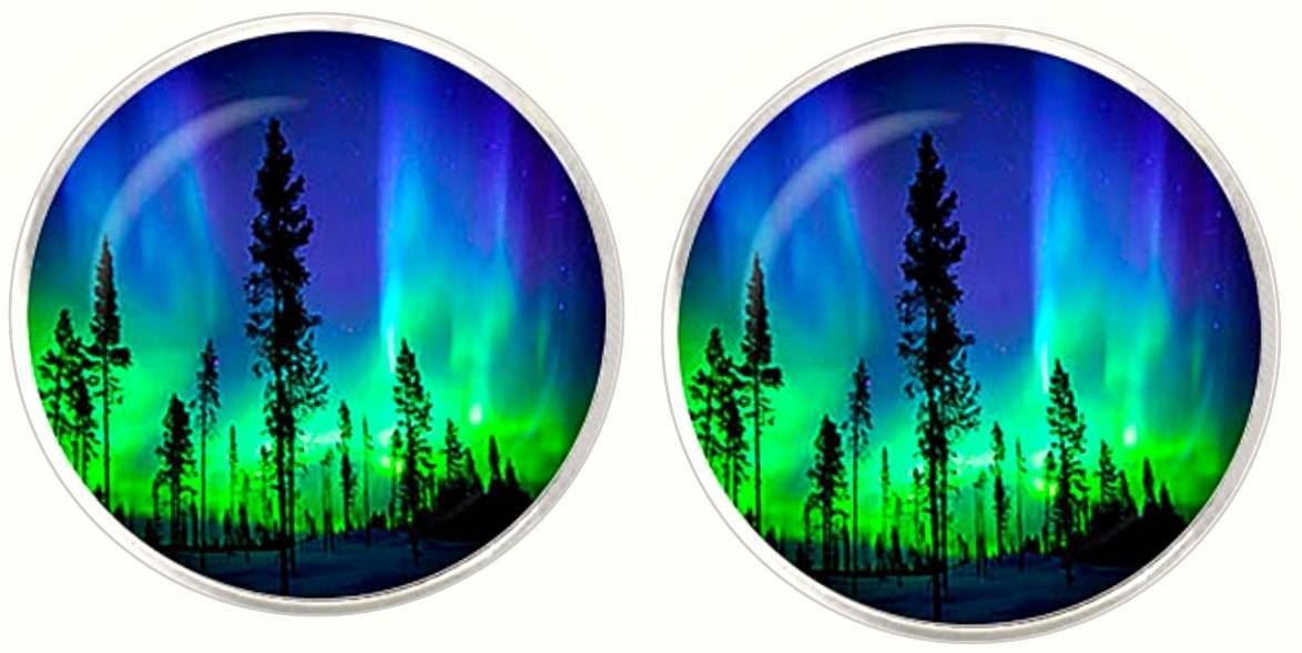 Handmade Plate Northern Lights Series in Blue Black and Purple