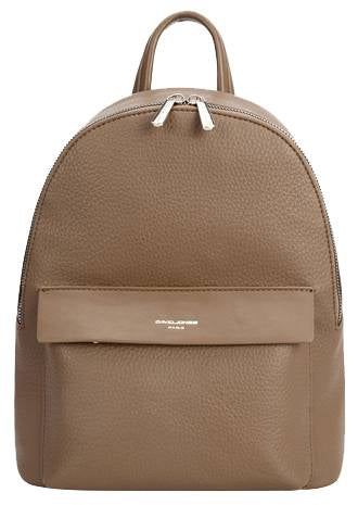 David Jones - Dames Kleine Rugzak - PU Leer Schoudertas - Praktisch Rugtas - Damesrugzak Backpack Dagrugzak Zacht Schooltas - Casual Moderne Mode Elegante Stad Werk Reis Winkelen Trendy - Beige Taupe