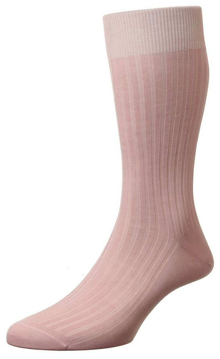 Bright Turquoise Pantherella Mens Danvers Rib Cotton Lisle Over the Calf Socks