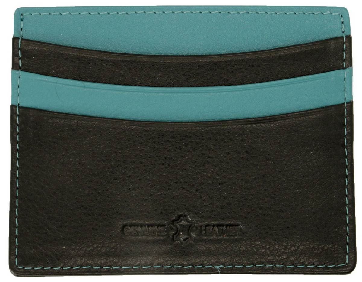 David Van Hagen Herren Leder Kartenhalter Brieftaschen - Schwarz