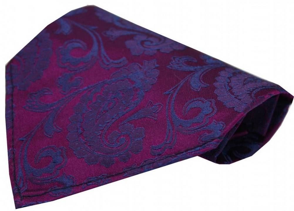 David Van Hagen Mens Luxury Paisley Tie and Handkerchief Set Lilac