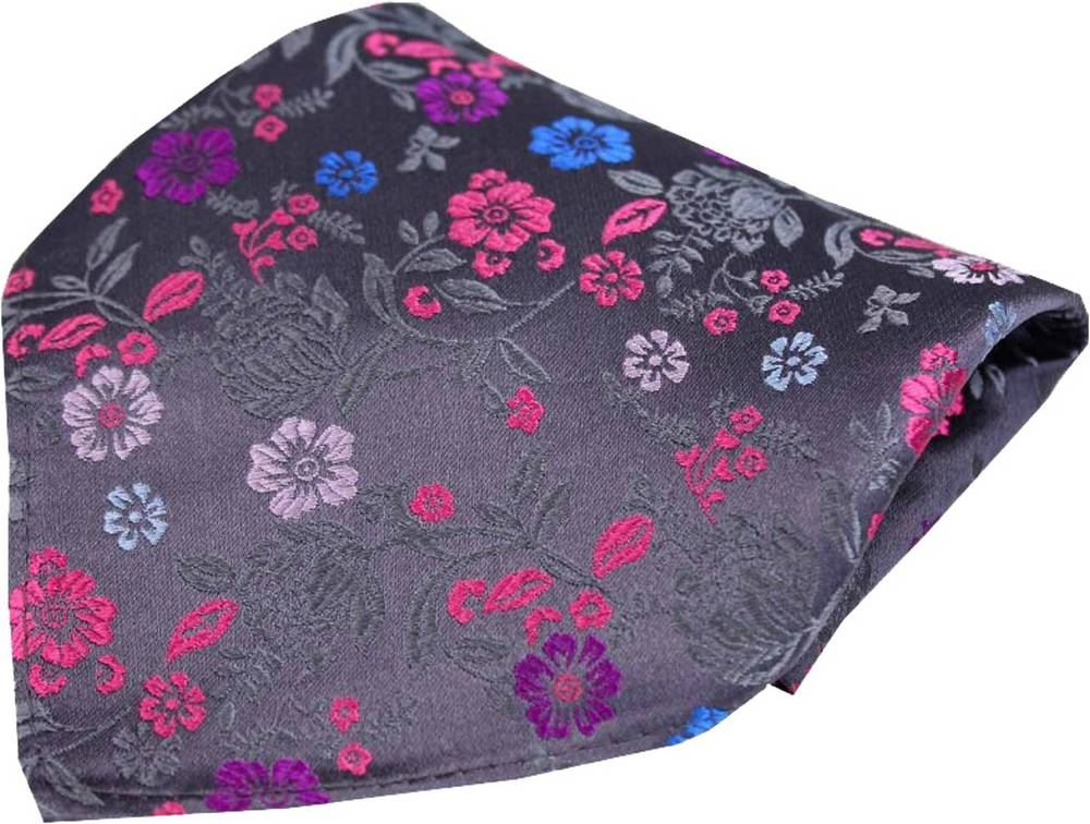 Blue//Purple Posh and Dandy Mens Floral Luxury Silk Pocket Square