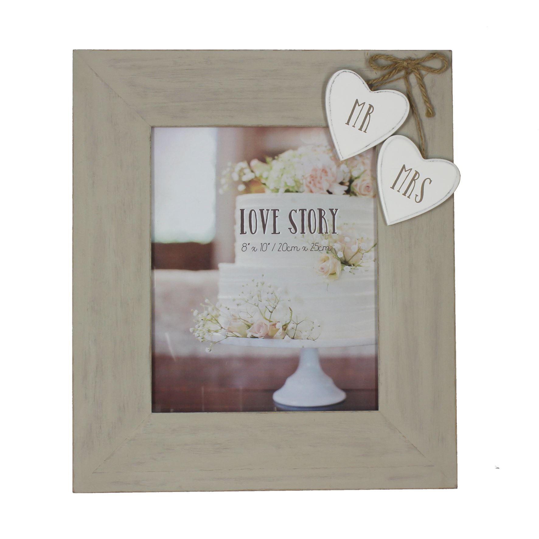 Wedding Honeymoon Holiday Couples Mr Mrs Photo Picture Frame 2 Hearts Gift 8x10/"