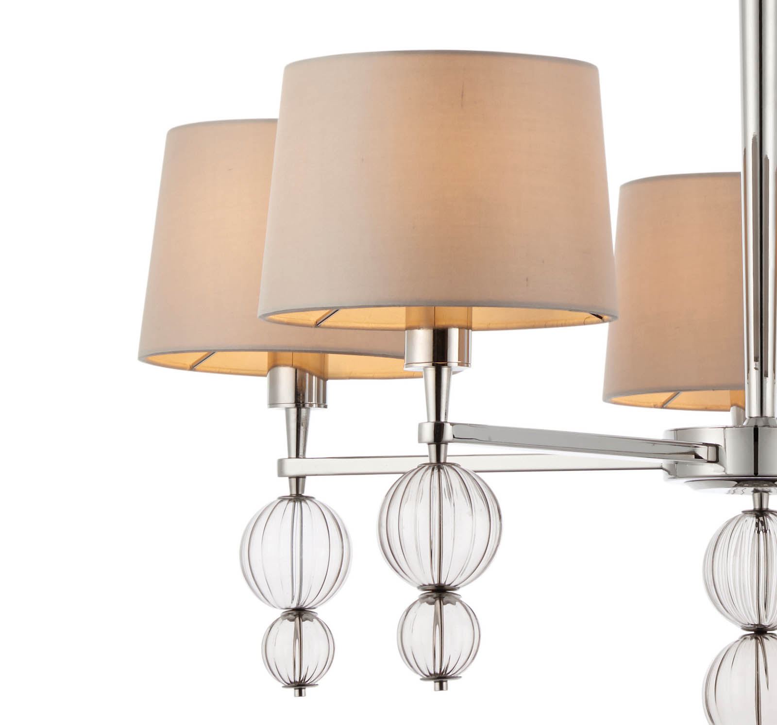 DARLASTON 5 light polished nickel pendant chandelier with shades DARLASTON 5 light polished nickel pendant chandelier with shades