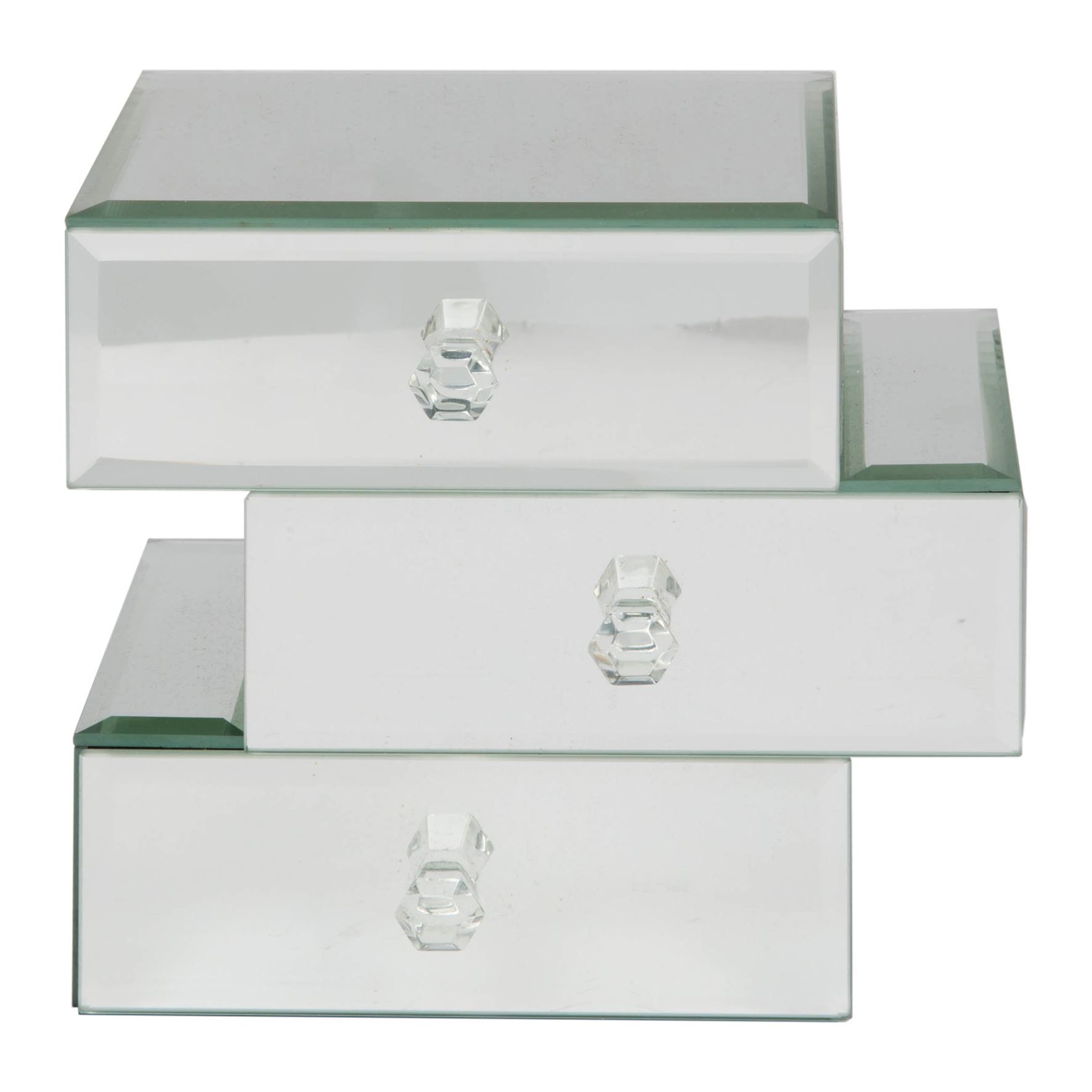 Hestia Mirror Glass 3 Drawer Jewellery Box Ebay