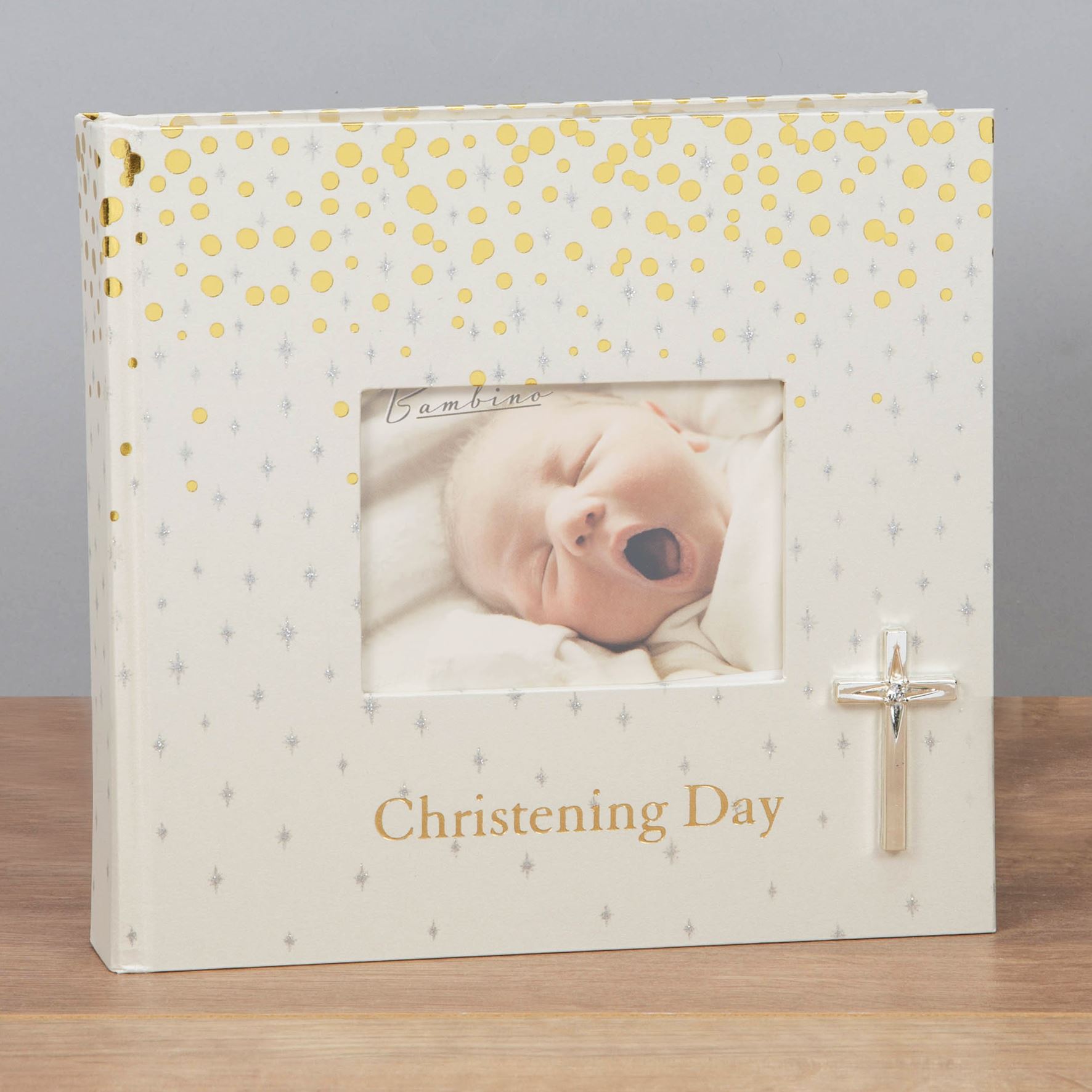 Christening Day Photo Album 6/" x 4/" Gift With 3D Teddy Icon