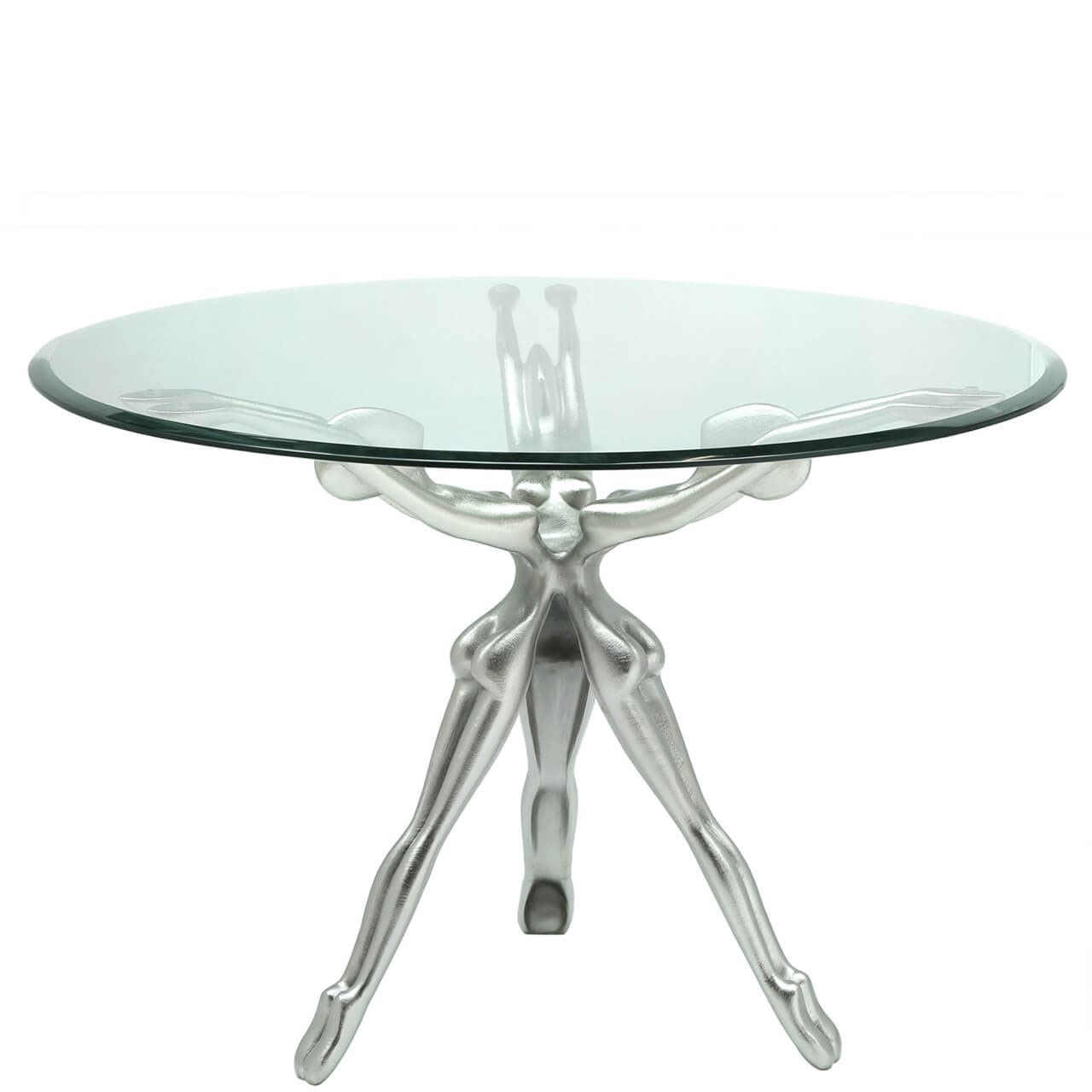 58 5cm Lotte Coffee Table Nickel And Floating Glass Big Living 5032203148857 Ebay