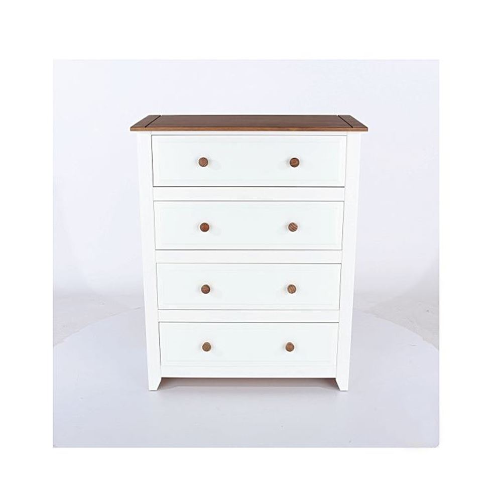 Chest Of Drawers White 4 Drawer Oak Handles Living Room Bedroom