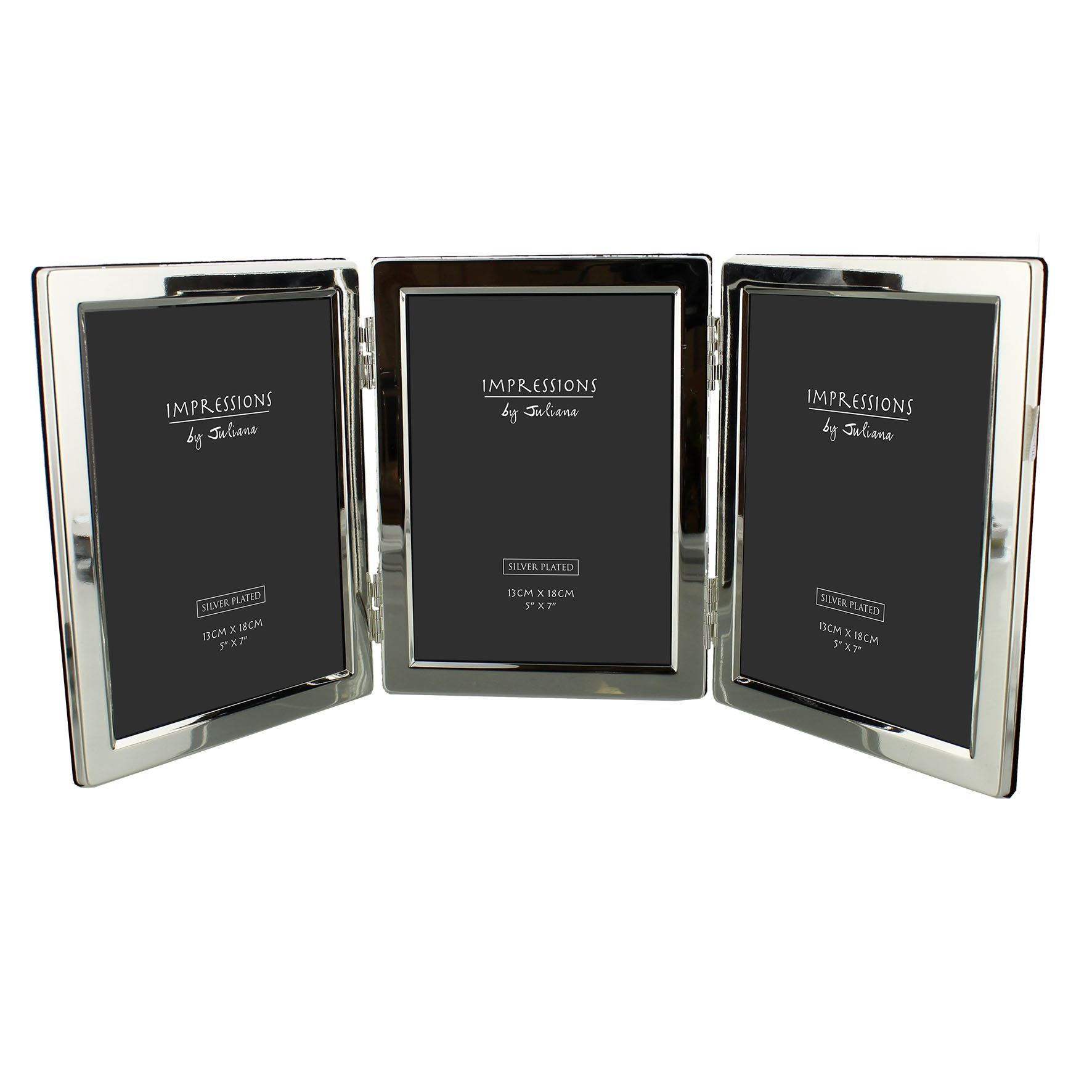 Impressions Silverplated Triple Aperture Photo Frame 5' x 7' 3620ST57 eBay