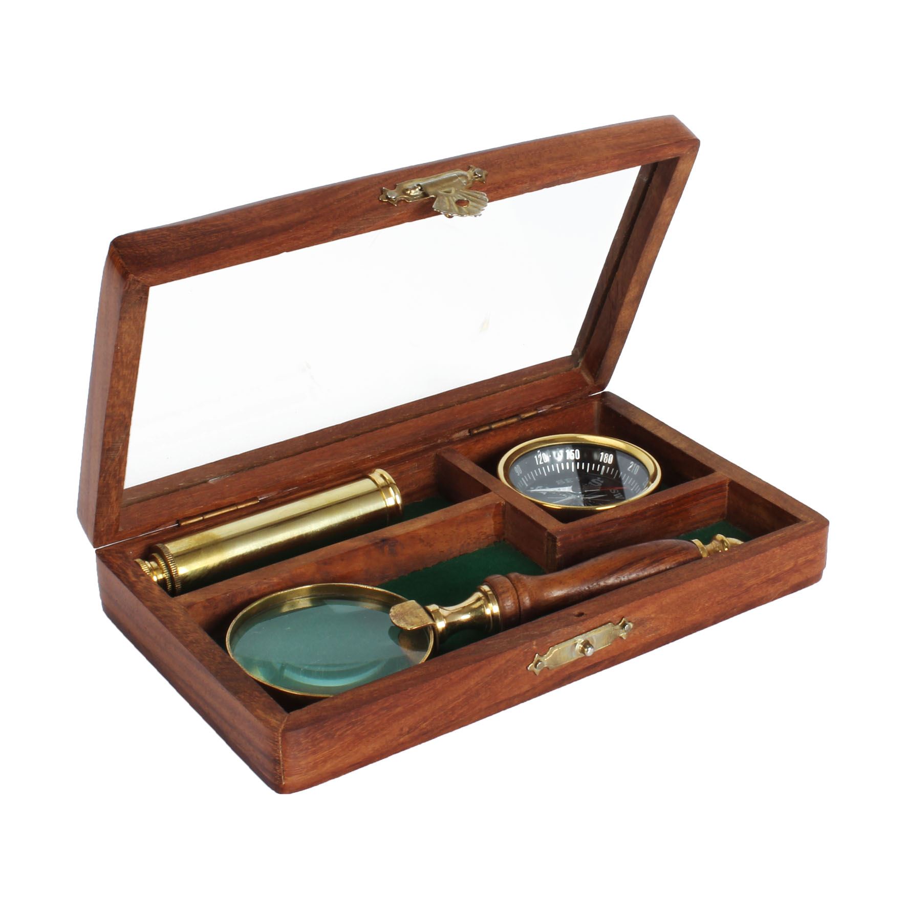 Emporium Collection Brass Telescope Compass Magnifier eBay