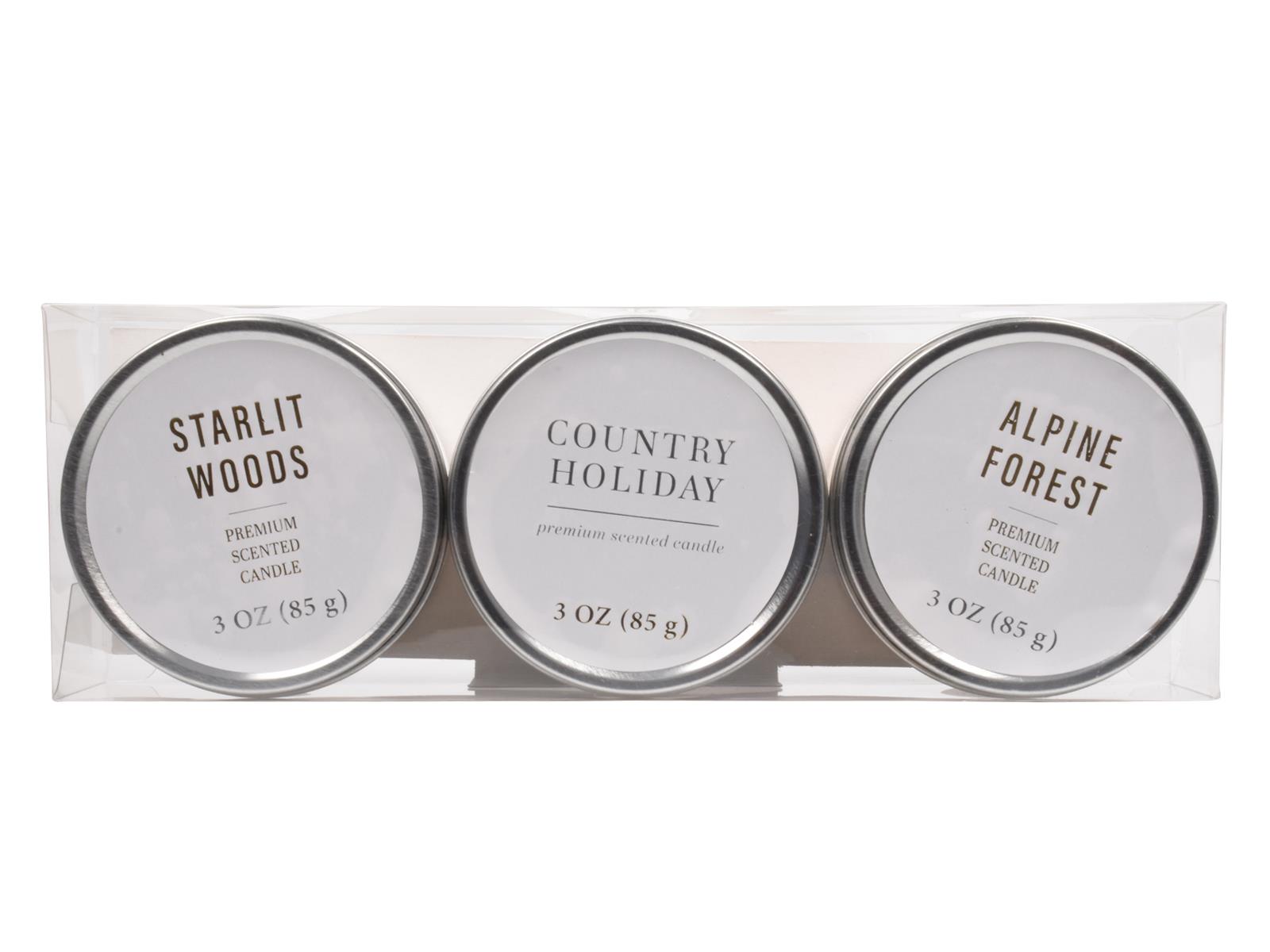 Scented Candles New Set of 3 Festive Christmas Decorative Tin Xmas Gift set - Picture 26 of 99