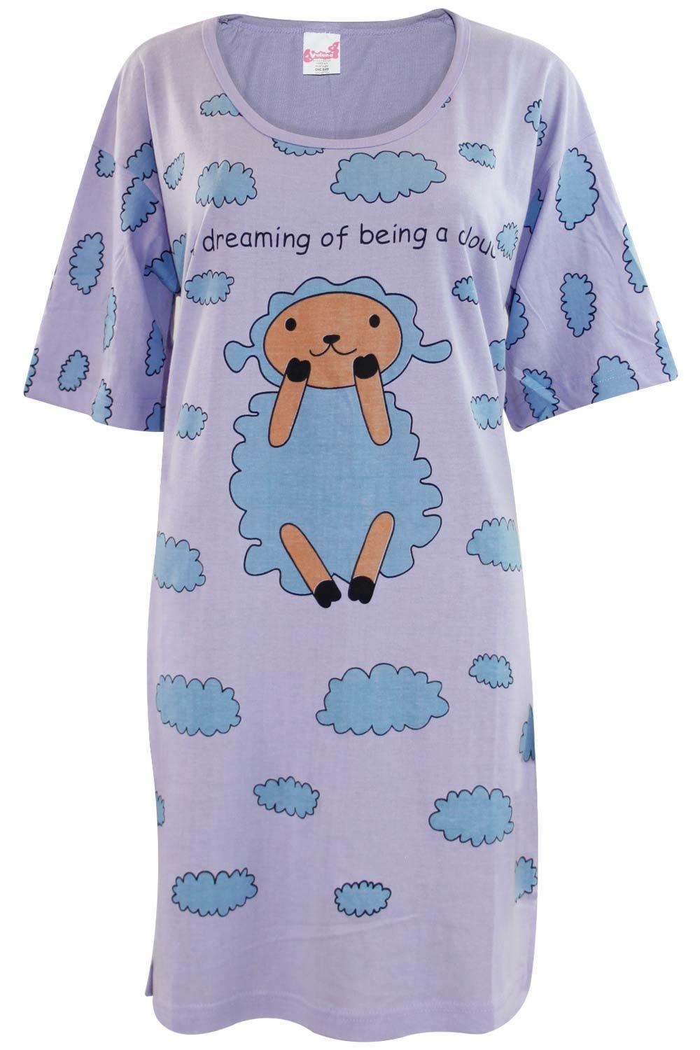 5 Pack Nightdress Nightie Women Cotton Ladies Short Sleeve Nightshirt Nightwear - Picture 13 of 59