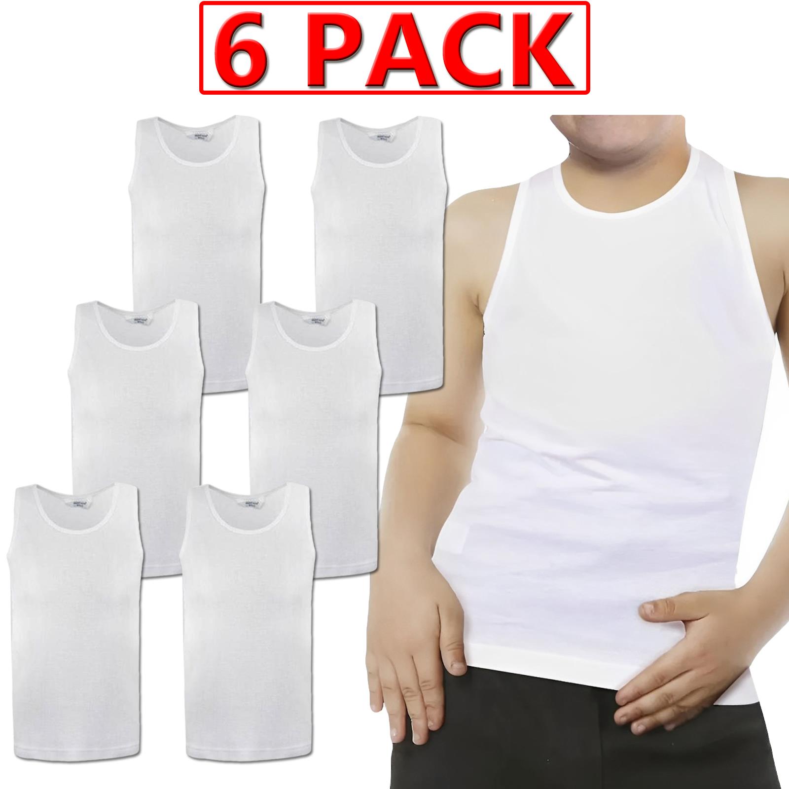 6 Pack Kids Boys Girls Vests Cotton Pastel Interlock Bow Schoolwear 2-13 Years - Picture 9 of 18