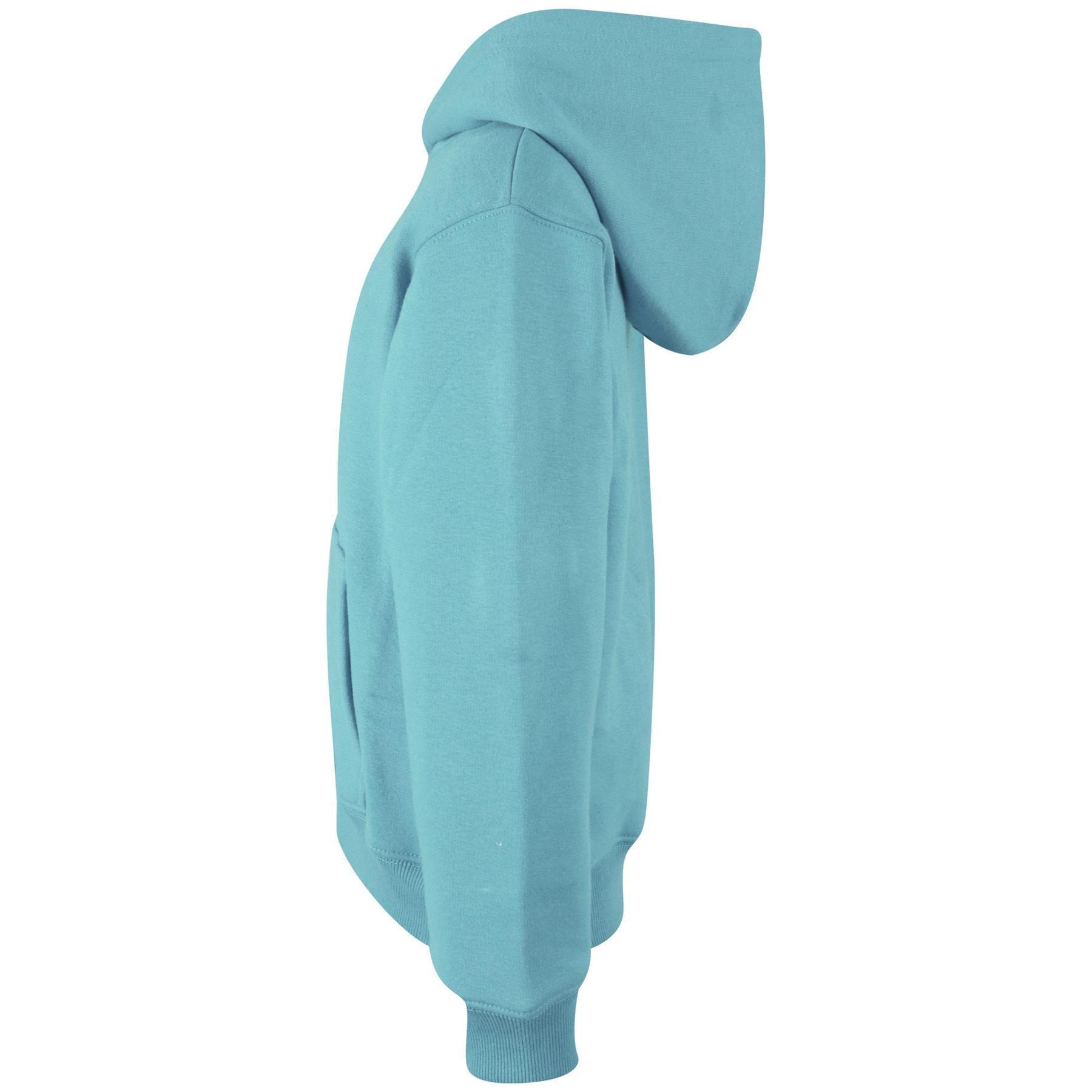 Kids Girls Boys Plain Hooded Jumper Fleece Pullover Hoodie Unisex Sweatshirt - Picture 89 of 128