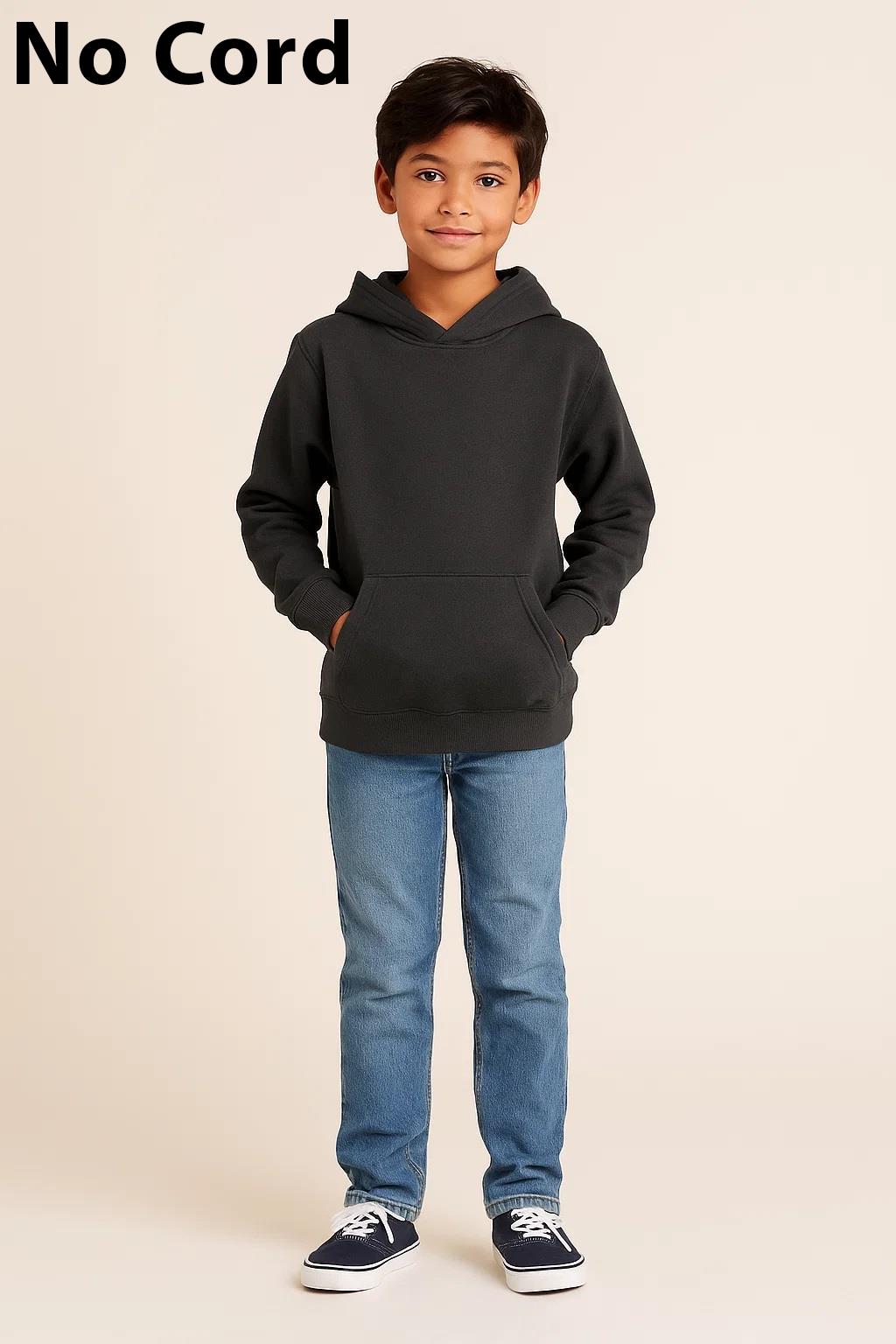 Kids Girls Boys Plain Hooded Jumper Fleece Pullover Hoodie Unisex Sweatshirt - Picture 108 of 128