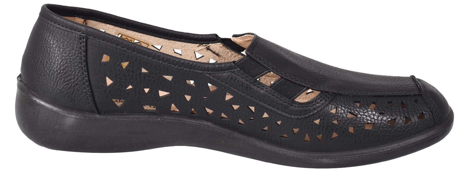 Ladies Slip on Casual Cut Out Side Gusset Flat Comfort Summer Shoes Size UK 3-9 - Picture 7 of 13