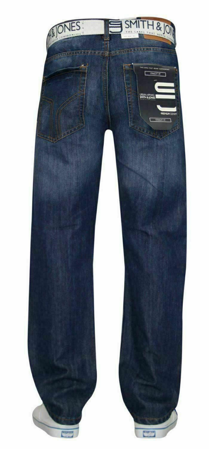 Pantalones de mezclilla Smith and Jones para hombre de ajuste regular cintura recta 36 32 34 - Imagen 16 de 17