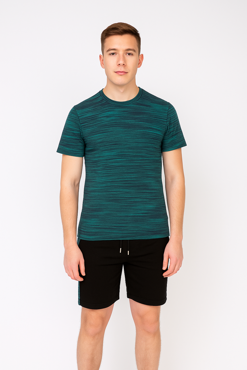 Conjunto de pantalones cortos para hombre camiseta ropa de salón de verano manga corta chándal teñido de moda pijamas - Imagen 7 de 10