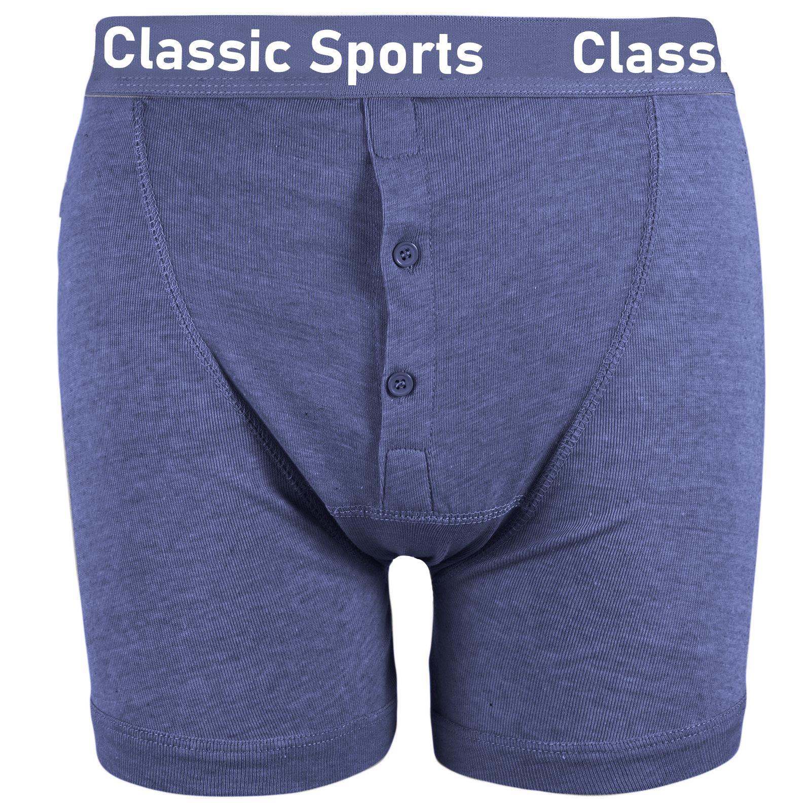6, 12 Pack Mens Boxer Shorts Plain Button Fly Underwear Underpants Trunks Boxers - Picture 15 of 19