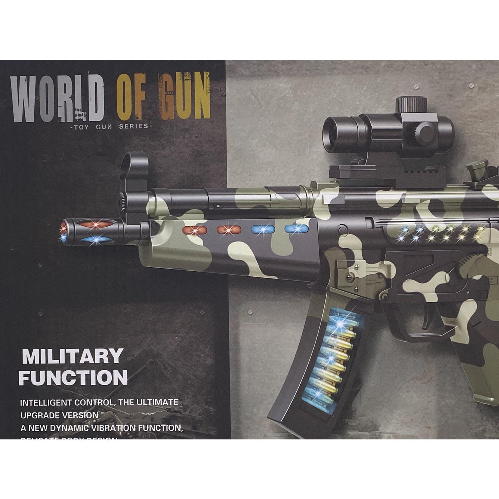 Kids Army Assault Machine Gun Toy with Lights, Sound & Vibration – 49cm 3+ Gift - Picture 3 of 8