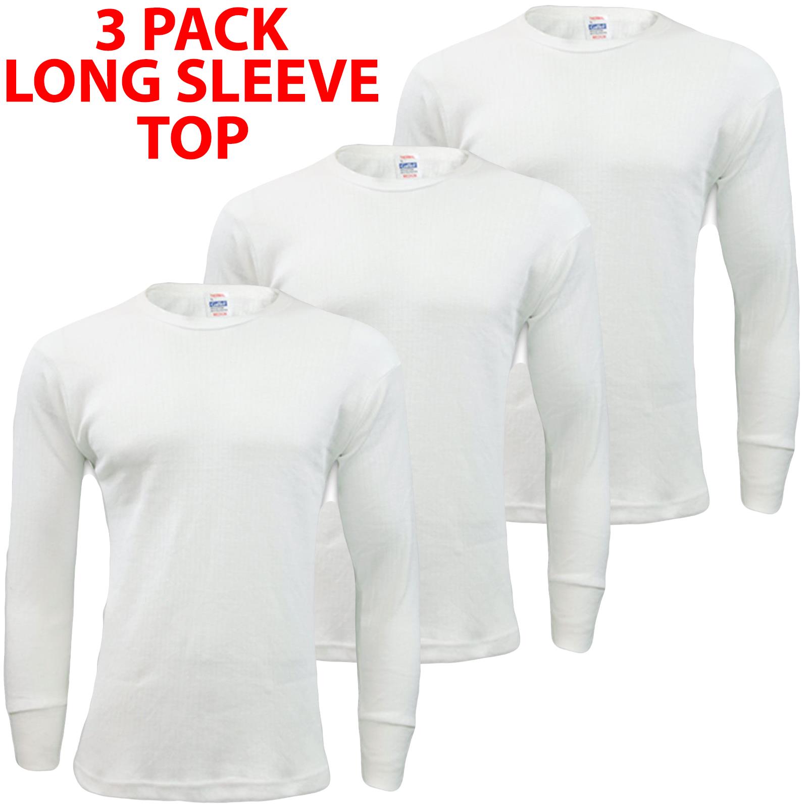 3, 4 Pack Mens Thermal Long Sleeves Shirts Top Winter Warm Long Johns Vest - Picture 25 of 40