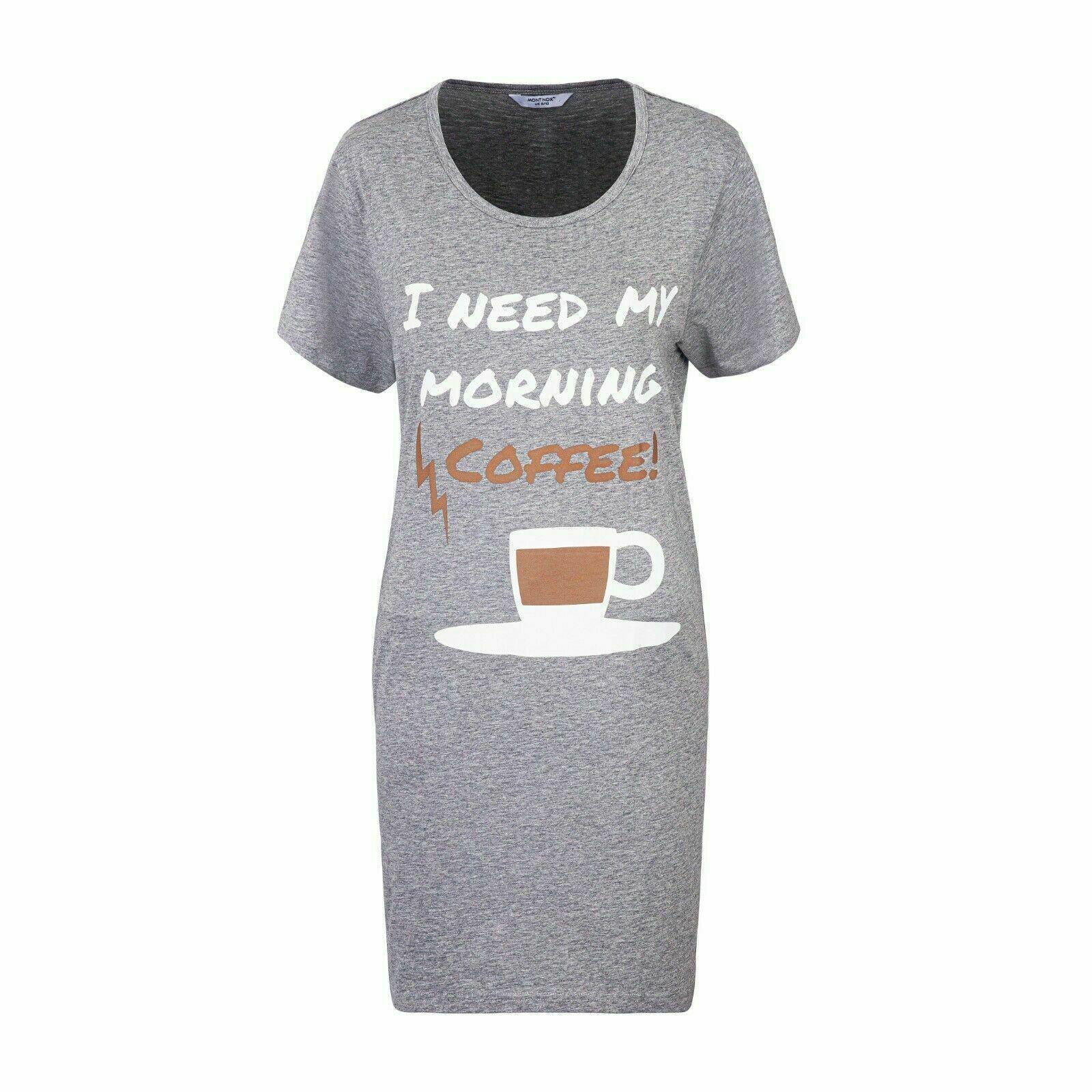 Mujeres Camisón Camisón Algodón Damas Estampado Manga Corta Camisón Ropa de dormir - Imagen 30 de 45