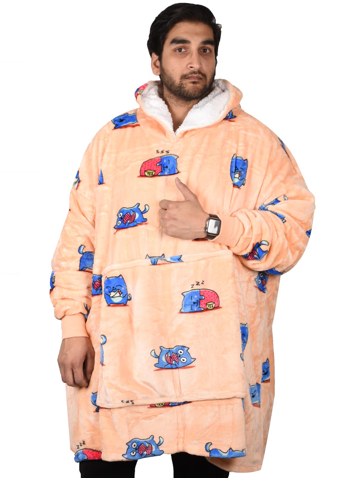 Hoodie Blanket Adult Oversized Sweatshirt Sherpa Fleece Big Hooded Ultra Plush - Picture 201 of 353