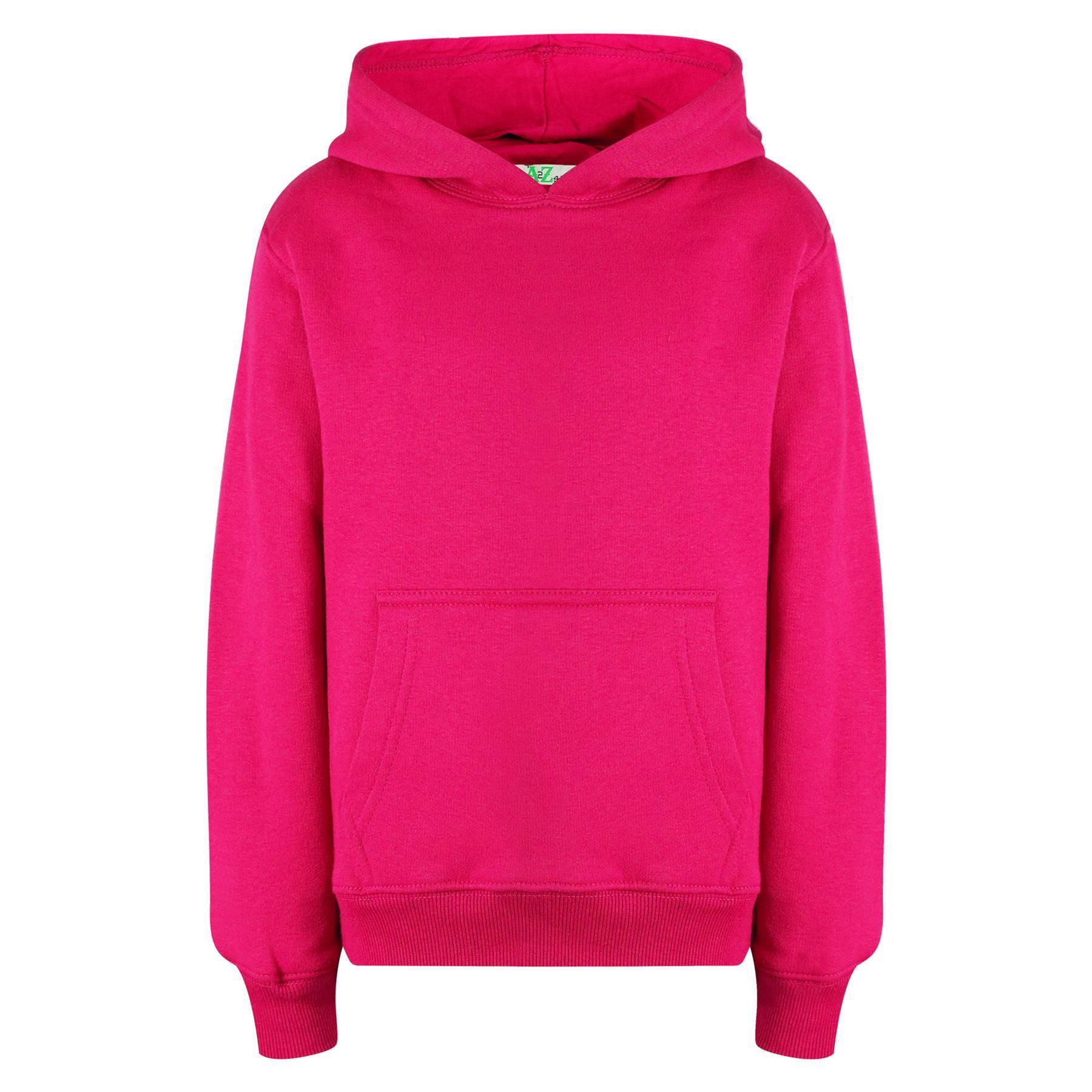 Kids Girls Boys Plain Hooded Jumper Fleece Pullover Hoodie Unisex Sweatshirt - Picture 76 of 128