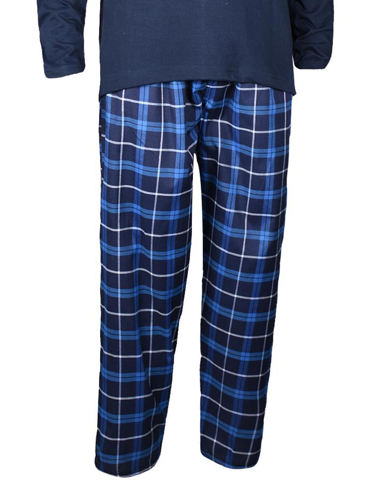 Mens Pyjama Bottoms Woven Check PJ Pants Lounge Nightwear 2 Pack Trouser - Picture 25 of 34